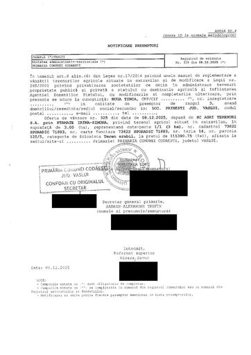 OFERTA AGRITERENURI 3 00 HA