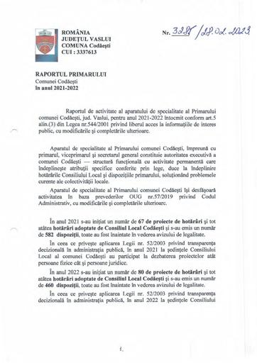 Raport PRIMAR 2021 2022